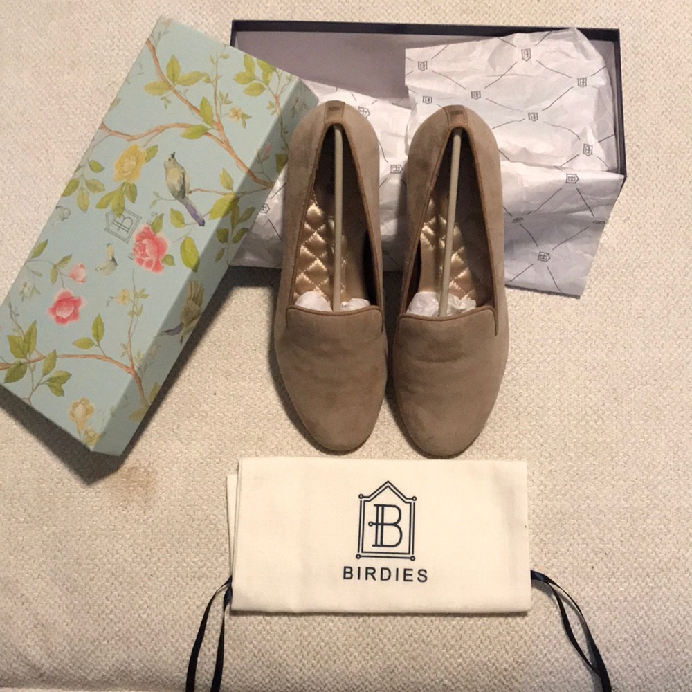 Birdies The Starling. Latte Suede Loafers. Size 8. NEVER WORN.